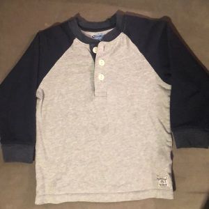 Long sleeve button down baseball tee